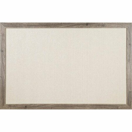 U BRANDS Bulletin Board, Linen, 36inWx24inH, Rustic/Natural UBR4891U0001